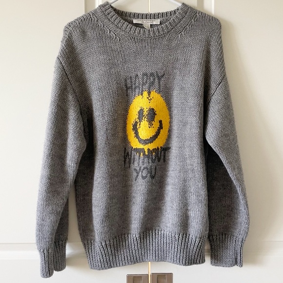 Philosophy Di Lorenzo Serafini Happy Without You Wool Blend Gray Jumper Sweater - Picture 2 of 12